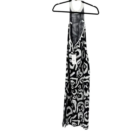 Milly Women's Jacquard Halter Dress Stretch Black/Ecru Size Medium NWT - Picture 6 of 12
